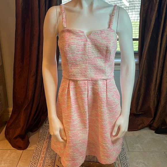 moulinette soeurs pink dress Anthropologie | Dresses | Copy Anthropologie Moulinette Soeurs Neon Pink  Tweed Dress